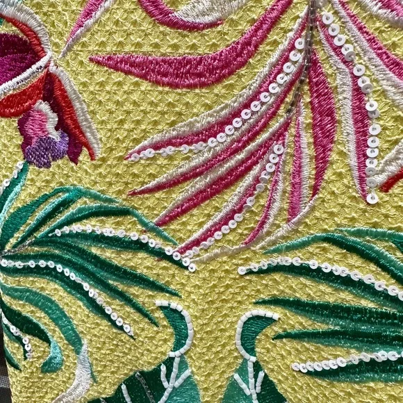 Yellow Embroidered Floral Maxi Dress Medium - Picture 5 of 8